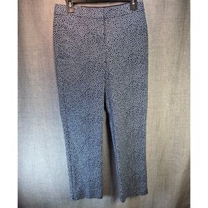 Boden Polka Dot Ankle Pants Size 4 Navy White Cotton Twill Straight Leg Preppy